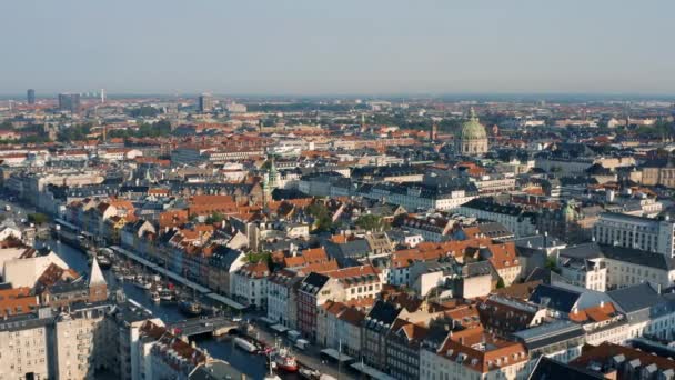 Вид с воздуха на Копенгаген — стоковое видео
