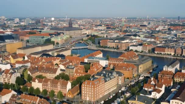 Aerial view of Copenhagen — Stock Video