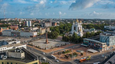 Kaliningrad 'daki Zafer Meydanı' nın hava görüntüsü