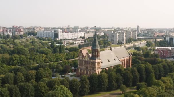 Vista aérea da Catedral de Konigsberg — Vídeo de Stock