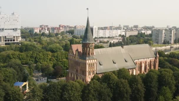 Vista aérea da Catedral de Konigsberg — Vídeo de Stock