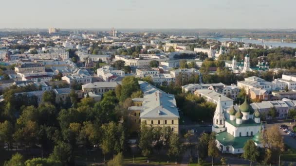 Вид с воздуха на Ярославль — стоковое видео