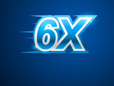 6 x daha hızlı. Mavi vektör işareti