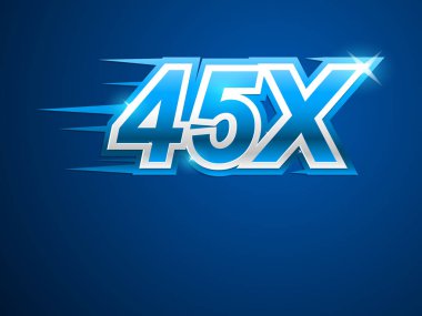 45 x daha hızlı. Mavi vektör işareti