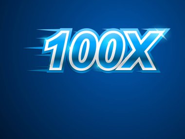 100 x daha hızlı. Mavi vektör işareti
