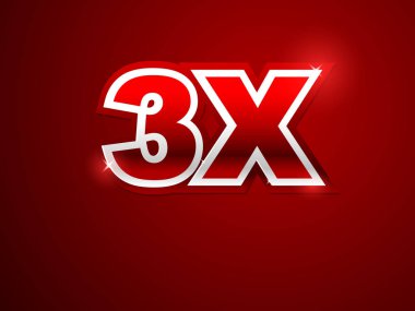 3 x işareti kırmızı arka planda