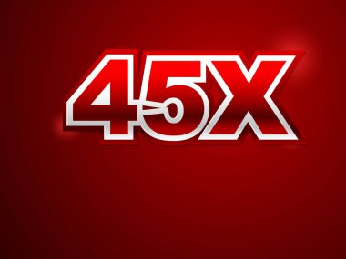 45 x işareti kırmızı arka planda