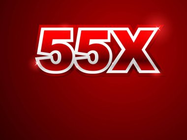 55 x işareti kırmızı arka planda