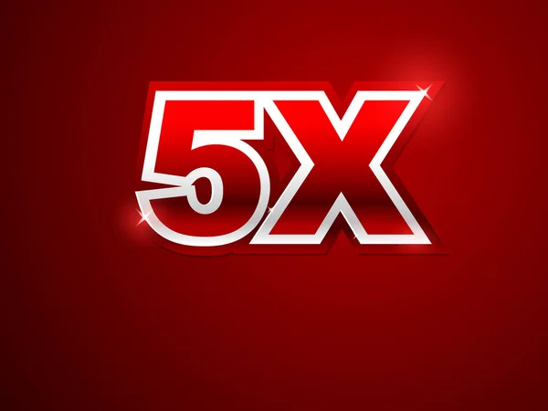 5 x işareti kırmızı arka planda