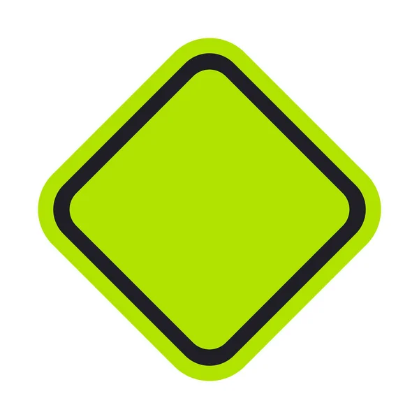 Signo Cuadrado Verde Negro — Vector de stock