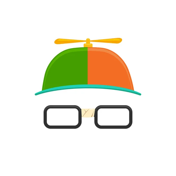 眼鏡を用いたプロペラ帽子 — ストックベクタ