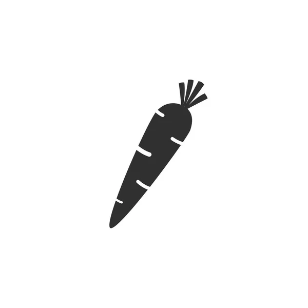 Schwarze Karotte Mit Kurzem Blatt Symbol — Stockvektor