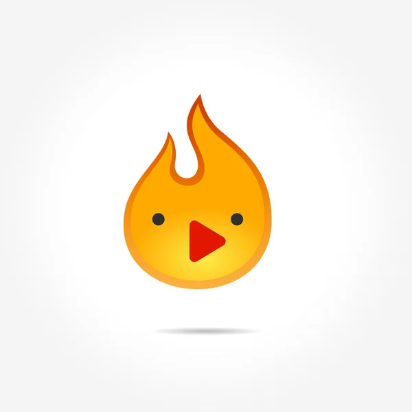 Oiseau de feu jaune. Logo vectoriel — Image vectorielle