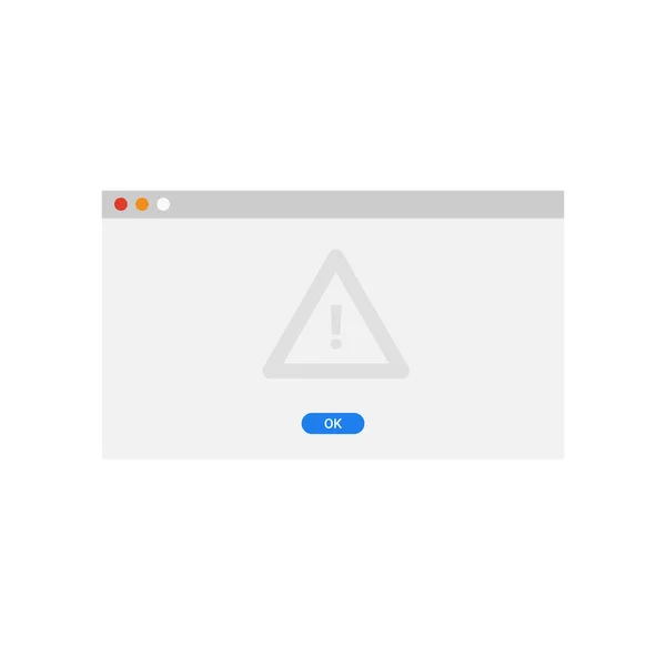 左上角带有关闭按钮的空白警告应用面板 — 图库矢量图片