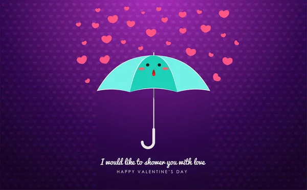 Umbrella Showered Love — Stock Vector