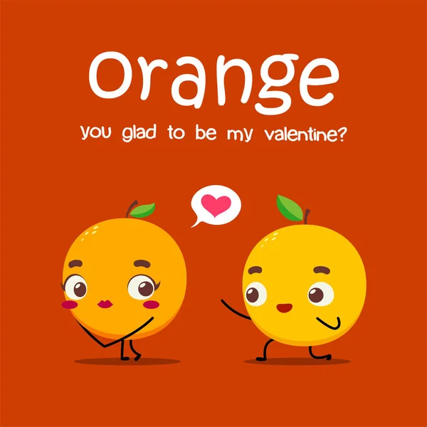 Orange Proposing Other Orange Vector Illustration — Stock Vector