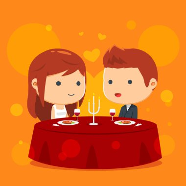 a couple is having dinner together