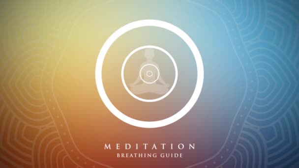 Meditación Respiración Guía Sobre Fondo Colorido — Vídeos de Stock