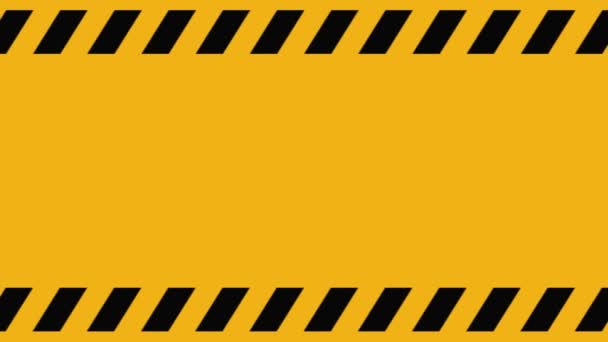 Warning Sign Black Strip Yellow Background — Stock Video