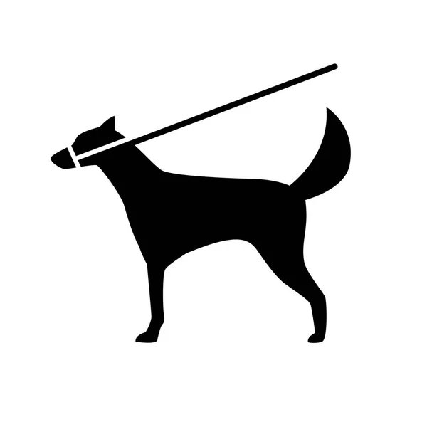 Silhuetten Hund Med Munskydd Och Fransar — Stock vektor