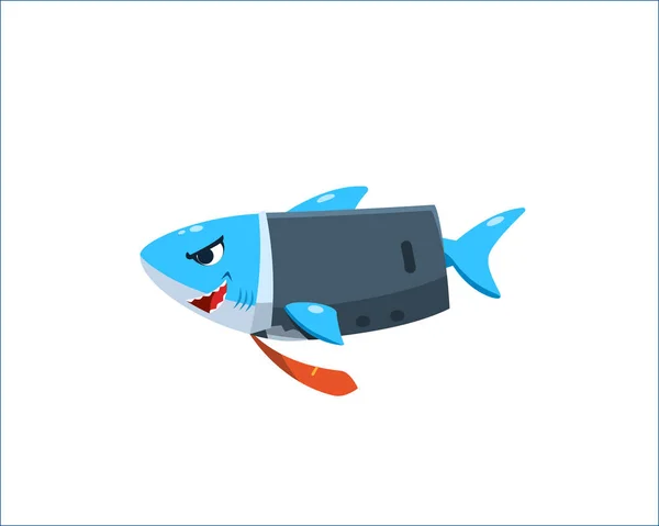 Žralok nosí obchodní oblek — Stockový vektor