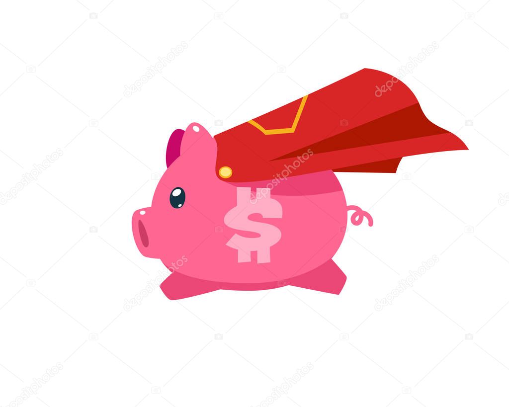 a pig with red cape