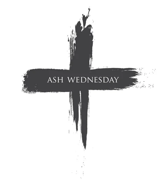 The Black cross of ash wednesday — Stock Vector