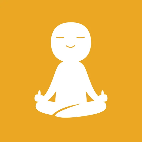 A man meditate with showing middle finger — Stock Vector