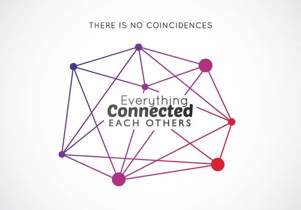 Motivation Poster : There is no coincidences, Everything Connects Each Others — Stock Vector