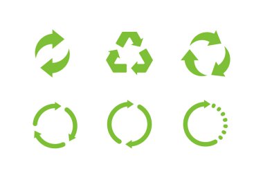 Set of Recycle Signs. Isolated Vector Illustration clipart