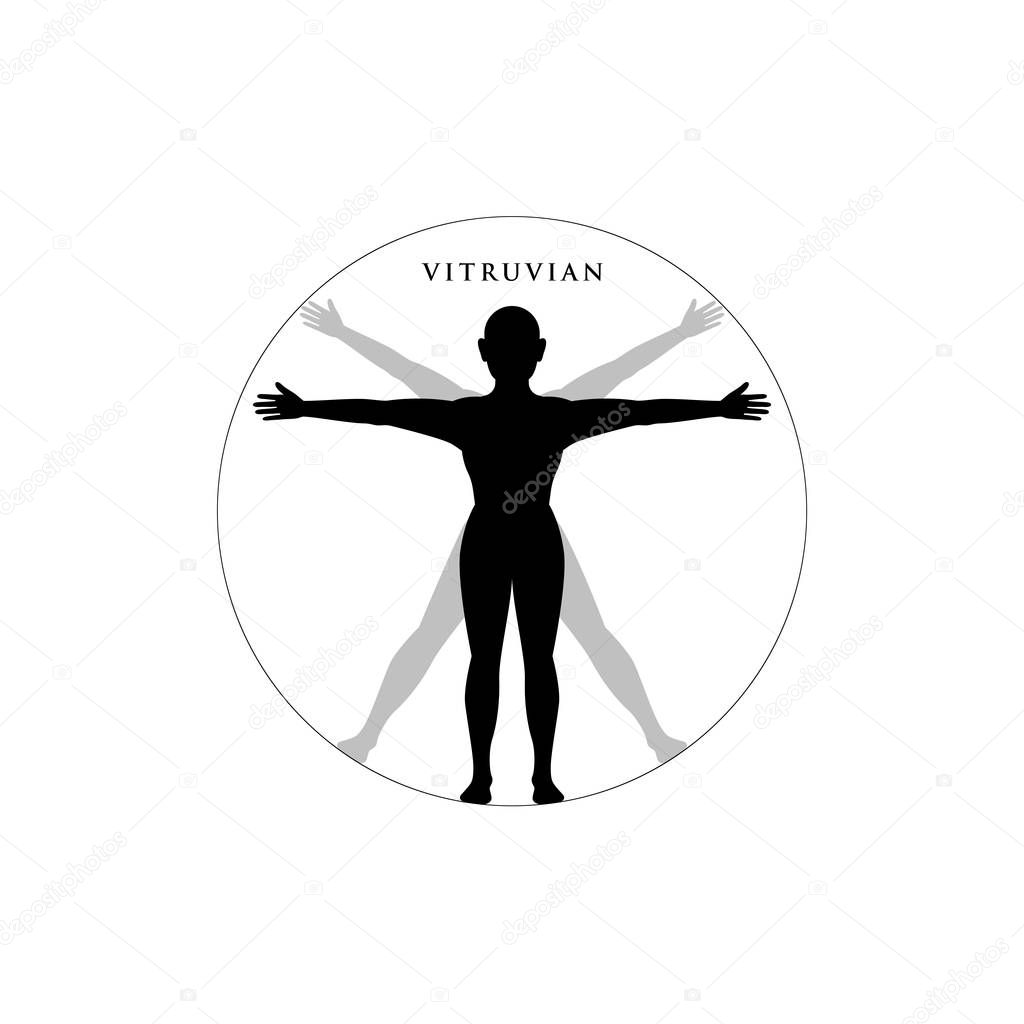 Vitruvian Person. Isolated Vector Illustration