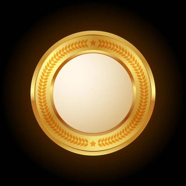 Golden Circle with bright circle on the center. Isolated Vector Illustration — Stock Vector