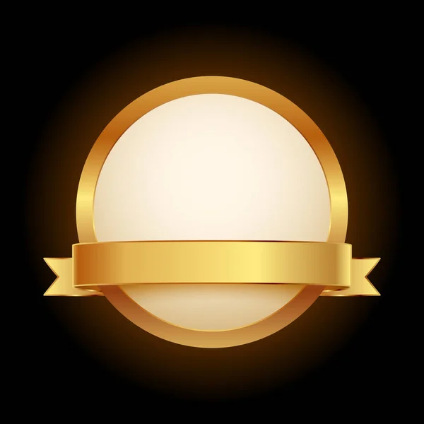 Goldene Auszeichnung mit goldener Schleife. isolierte Vektorabbildung — Stockvektor