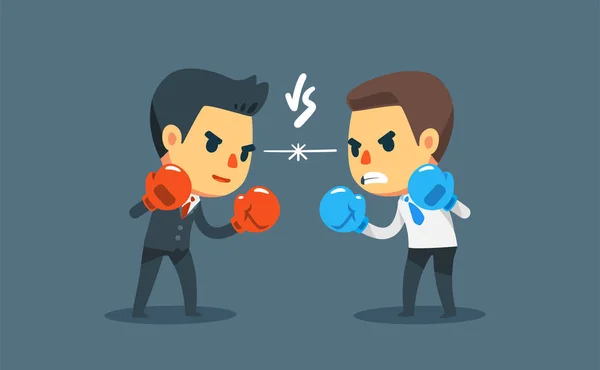 Deux hommes d'affaires sont prêts à se battre. . — Image vectorielle