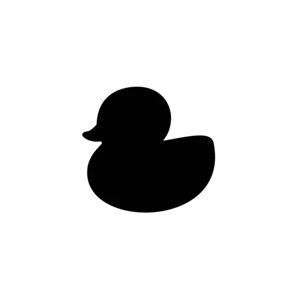 Silhouette Black Duck Isolated Vector Illustration — Stock Vector