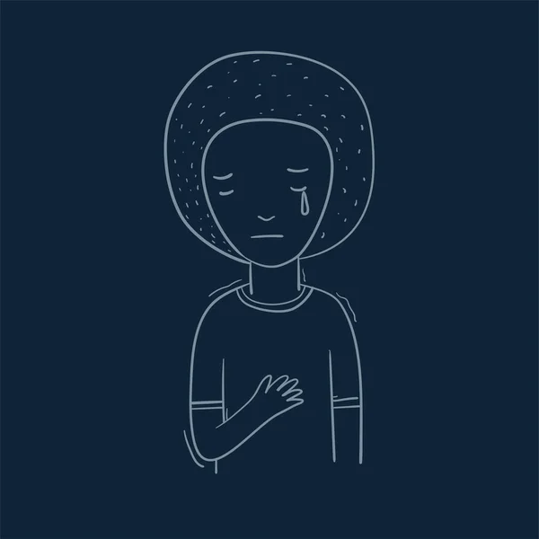 Una Ilustración Hombre Afro Triste Ilustración Vectorial Aislada — Vector de stock