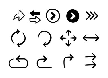 Bir çift karalama oku. İzole Vektör İllüstrasyonu