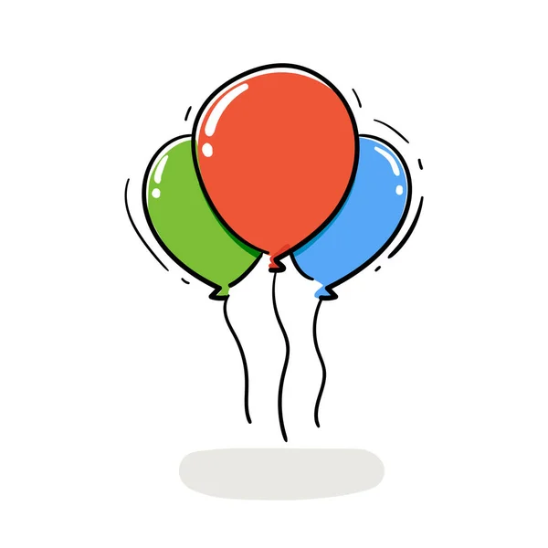 Los Tres Globos Rojo Verde Azul Ilustración Vectorial Aislada — Vector de stock