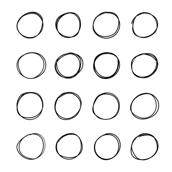 Doodle Set Circle Vector Illustration — Stock Vector