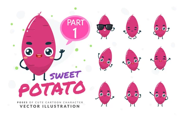 Sweet Potato Nun Bir Dizi Karikatür Görüntüsü Bölüm — Stok Vektör