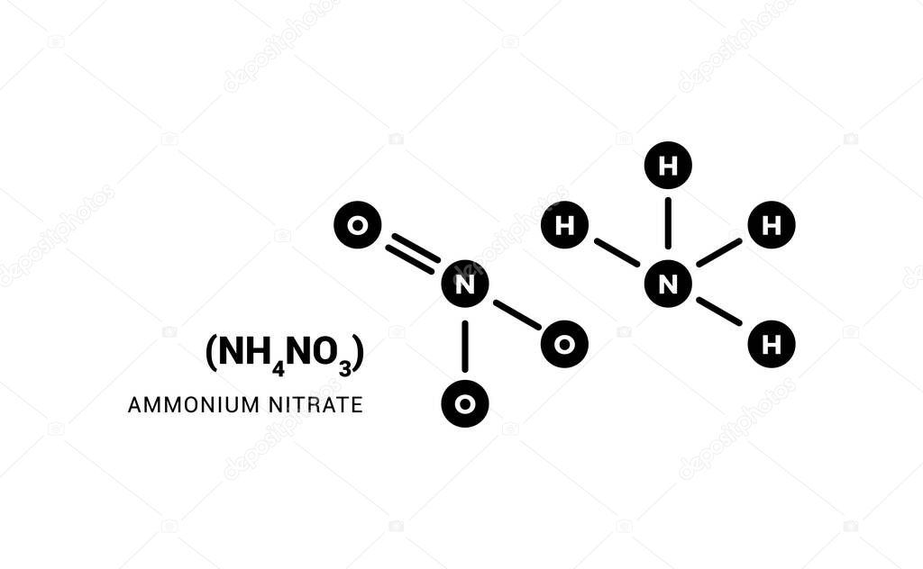 Ammonium Nitrate Formula. Isolated Vector Illustration