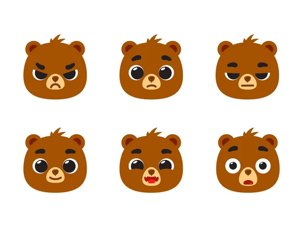 Emoticon Urso Marrom Feedback Emoticon Smiley — Vetor de Stock