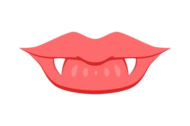 Vampirin ağzı. İzole Vektör İllüstrasyonu