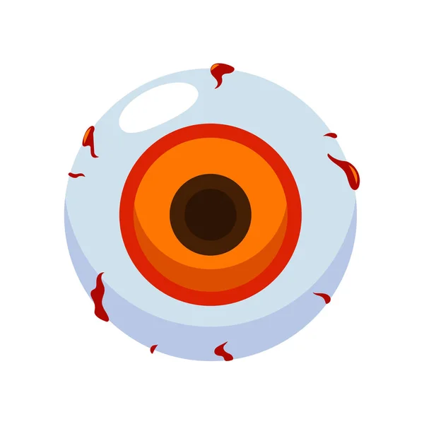Aterrador Globo Ocular Rojo Ilustración Vectorial Aislada — Archivo Imágenes Vectoriales