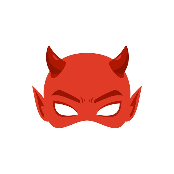 Rode Duivel Met Hoorn Geïsoleerde Vectorillustratie — Stockvector