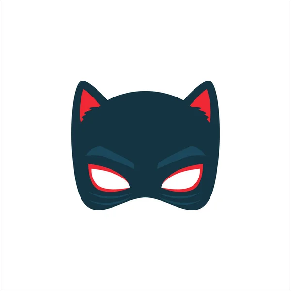 Μια Μαύρη Μάσκα Γάτας Μεμονωμένη Απεικόνιση Διανύσματος — Διανυσματικό Αρχείο