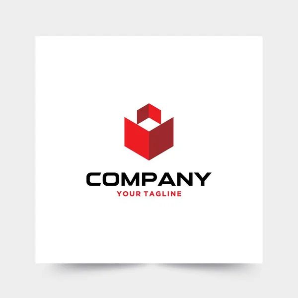 Logotipo Moderno Fuerte Para Empresas Construcción — Vector de stock