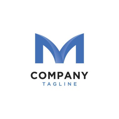 Baş harfleri M logosu basit ve modern.