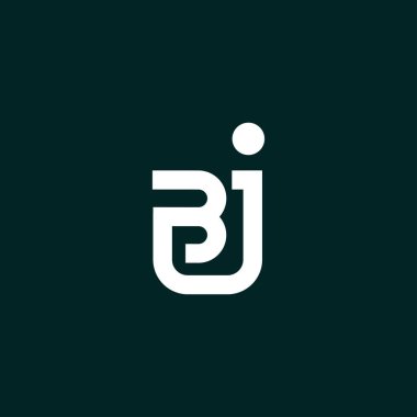 Baş harfleri BJ logosu basit ve modern. 