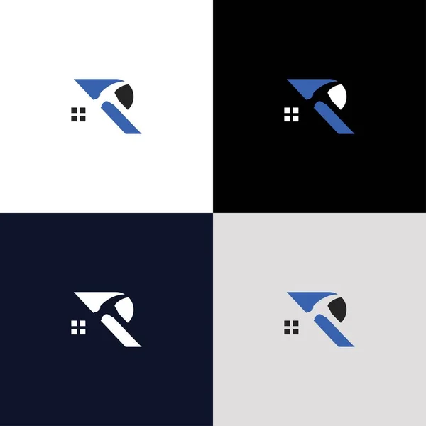 Design Unique Moderne Professionnel Pour Rénovation Maison Logo — Image vectorielle